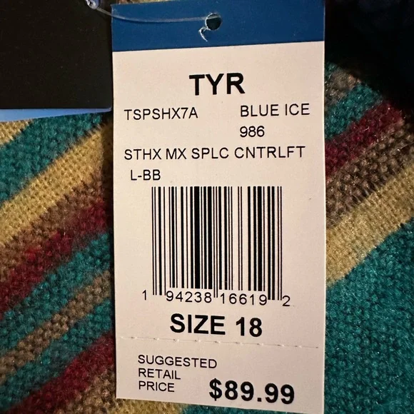 NWT TYR Control Fit Lap Suit, Blue, Lavender, Black One-Piece Swimsuit, Size 16 - Picture 5 of 9